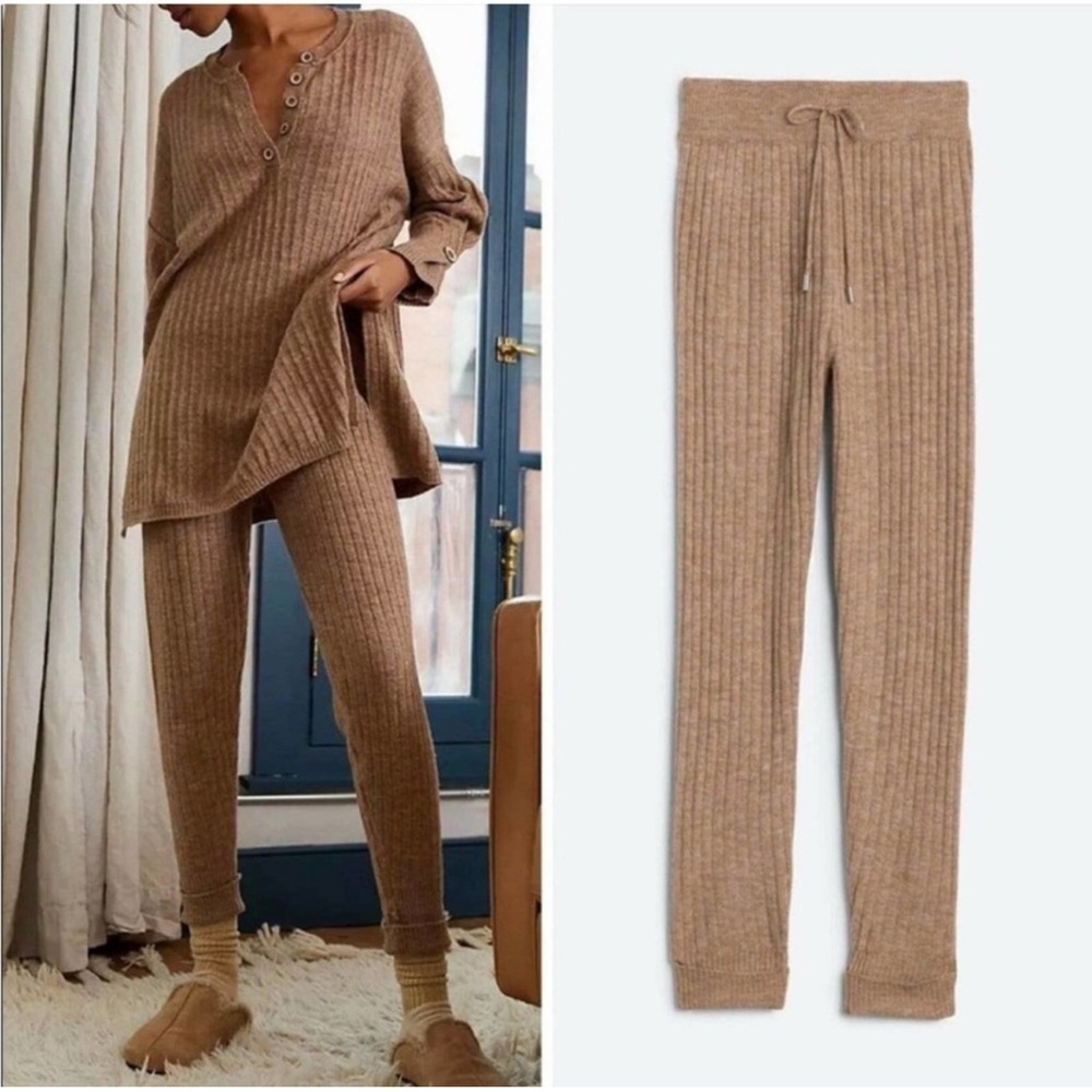 Free People “Around the Clock” Ribbed‎ Knit Joggers small